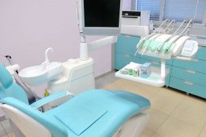 Dental office blue chair